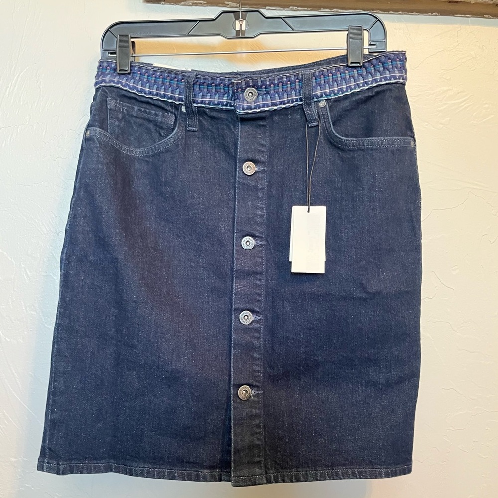 NWT LEVI’S Made & Crafted High-Rise Skirt in Sky Rinse Sz 30 Button Front - Picture 3 of 15